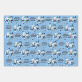 Brunette Boy Hockey Personalized Inpakpapier Vel (Voorkant 3)