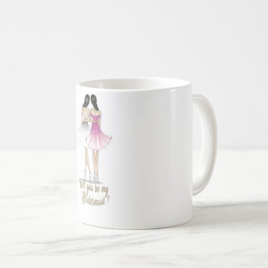 Brunette Bride/Brunette Bridesmaid Mok (Voorkant rechts)