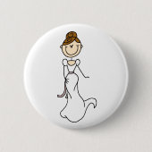 Brunette Bride Button (Voorkant)