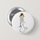 Brunette Bride Button (Voorkant /achterkant)
