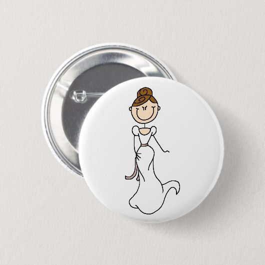 Brunette Bride Button (Voorkant /achterkant)