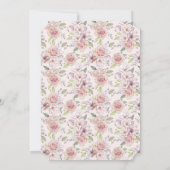 Brunette Bride Floral Vrijgezellenfeest Kaart (Achterkant)