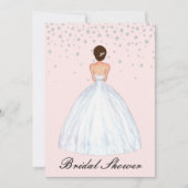 Brunette Bride Illustration Diamond Vrijgezellenfe Kaart (Voorkant)
