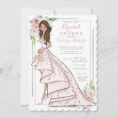 Brunette Bride in Gown Vrijgezellenfeest Kaart (Voorkant)