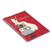 Brunette Bride on Wedding Cake {rood} Notitieboek (Rechterzijde)