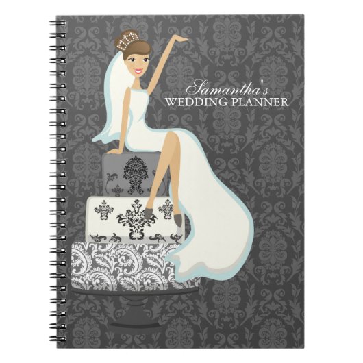 Brunette Bride op Wedding Cake Notitieboek (Voorkant)