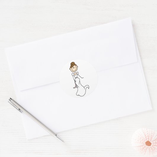 Brunette Bride Sticker (Envelop)