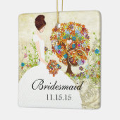 Brunette Bridesmaid Gifts Flower Tree Keramisch Ornament (Links)