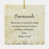 Brunette Bridesmaid Gifts Flower Tree Keramisch Ornament (Achterkant)