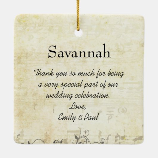 Brunette Bridesmaid Gifts Flower Tree Keramisch Ornament (Achterkant)