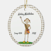 Brunette Brownie Girl Scouting Brown Polka-Stippen Keramisch Ornament (Links)