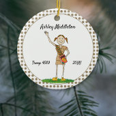 Brunette Brownie Girl Scouting Brown Polka-Stippen Keramisch Ornament
