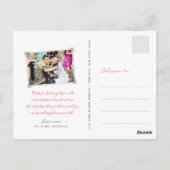 Brunette Cartoon Paar Mr & Mrs Wedding Dank u Briefkaart (Achterkant)