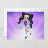 Brunette Cheerleader Girl Briefkaart (Voorkant / Achterkant)