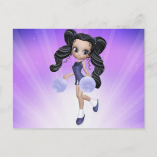 Brunette Cheerleader Girl Briefkaart