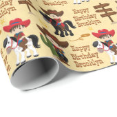 Brunette Cowboy Personal Wrapping Paper Cadeaupapier (Rol Hoek)