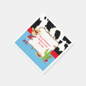 Brunette Cowboy Westerne Birthday Party Servet (Hoek)