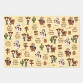 Brunette Cowgirl Specialized Wrapping Paper Sheet (Voorkant 3)
