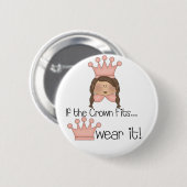 Brunette Crown Fits Ronde Button 5,7 Cm (Voorkant /achterkant)