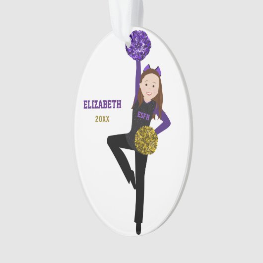 Brunette DanceLine Black & Paars Ornament (voorkant)