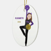 Brunette DanceLine in Black & Paarse keramische or Keramisch Ornament (Links)