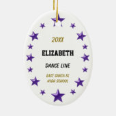 Brunette DanceLine in Black & Paarse keramische or Keramisch Ornament (Achterkant)