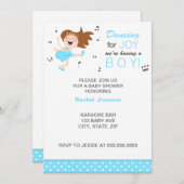 Brunette Dans for joy Blue Baby douche Kaart (Voorkant / Achterkant)