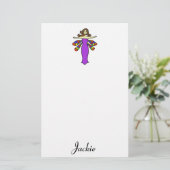Brunette Dragonfly Fairy Briefpapier (Staand voorkant)