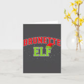 Brunette Elf Christmas Family Matching Group Xmas  Kaart (Gele Bloem)