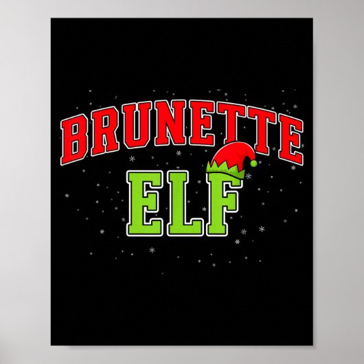 Brunette Elf Christmas Family Matching Group Xmas  Poster (Voorkant)