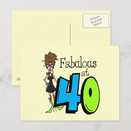 Brunette Fabulous, op 40 oktober Briefkaart (Voorkant / Achterkant)