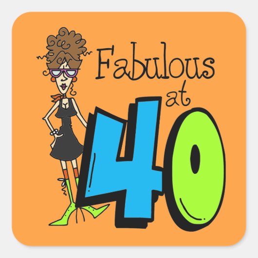 Brunette Fabulous, op 40 oktober Vierkante Sticker (Voorkant)