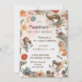 Brunette Fairy Birthday Enchanted Forest Party Kaart (Voorkant)