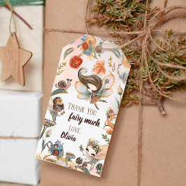 Brunette Fairy Birthday Party Favor Gift Labels Cadeaulabel