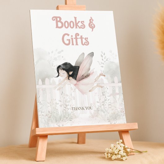Brunette Fairy Boeken voor Baby Table Sign Poster