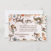 Brunette Fairy Verjaardag Enchanted Forest Bedankkaart (Voorkant)