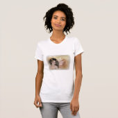 Brunette Fantasy met zachte Herfst achtergrond T-shirt (Voorkant volledig)