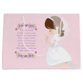 Brunette First Communion Gift Bag Groot Cadeauzakje (Voorkant)