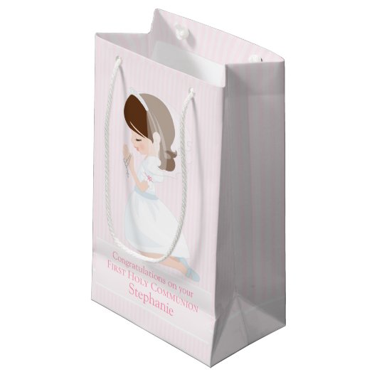 Brunette First Community Girl Small Gift Bag Klein Cadeauzakje (Voorkant Gekanteld)