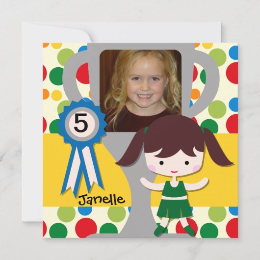 Brunette Foto toevoegen Aangepaste Cheerleader uit Kaart (Voorkant)