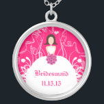 Brunette Fuchsia Bruiloft Bruidsmeisje Ketting<br><div class="desc">De Kettingen van Keepasje kiezen of Zilver Geplaatste Goudafwerking of Sterling Zilveren Unieke Aangepaste Aangepaste Aangepaste Aangepaste Aangepaste Aangepaste Aangepaste Aangepaste Aangepaste Aangepaste Aangepaste Aankomst voor kerstcadeau Wedding Wedding Party Kettingen - om achtergrondkleur te wijzigen - klik op Aanpassen - kies het laatste gereedschap in het keuzemenu en kies uit...</div>