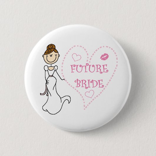 Brunette Future Bride Ronde Button 5,7 Cm (Voorkant)
