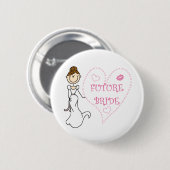Brunette Future Bride Ronde Button 5,7 Cm (Voorkant /achterkant)