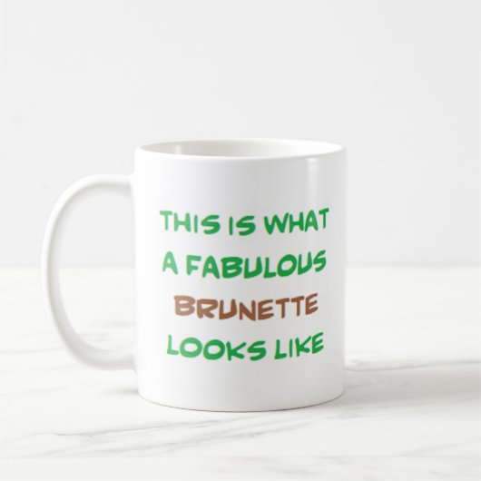 brunette, geweldig koffiemok (Links)