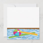 Brunette Girl Birthday Pool Kaart (Achterkant)