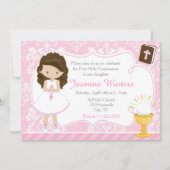 Brunette Girl First Community Damask Kaart (Voorkant)