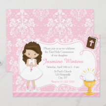 Brunette Girl First Community Damask