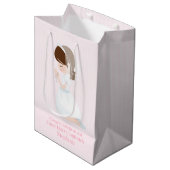 Brunette Girl First Community Gift Bag Medium Cadeauzakje (Voorkant Gekanteld)