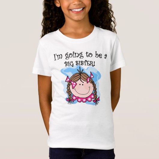 Brunette Girl Future Big Sister T-shirt (Voorkant)