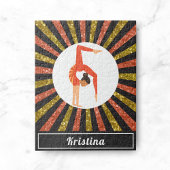 Brunette Girl Gymnast Gymnastics Gold Oranje Name Legpuzzel